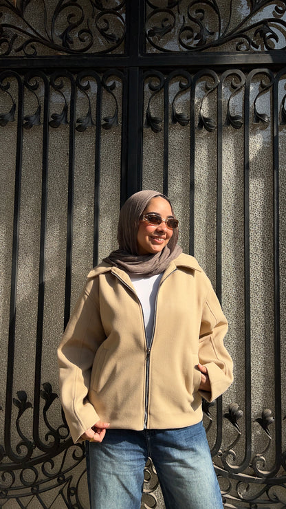 Town zipper jacket in beige