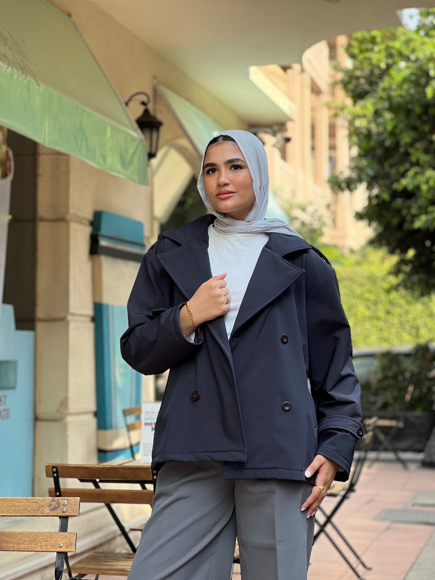 Midnight trench in navy