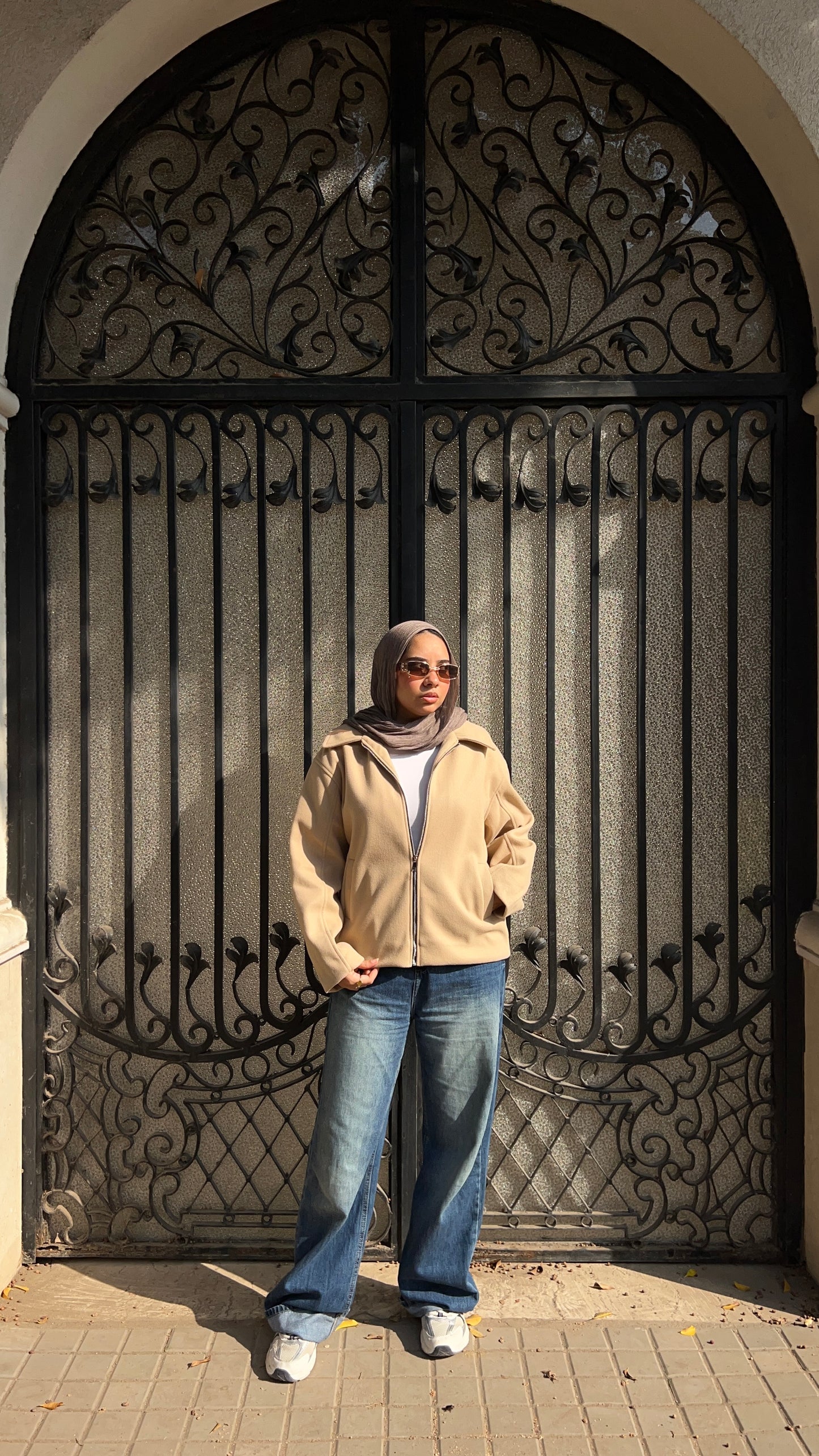 Town zipper jacket in beige