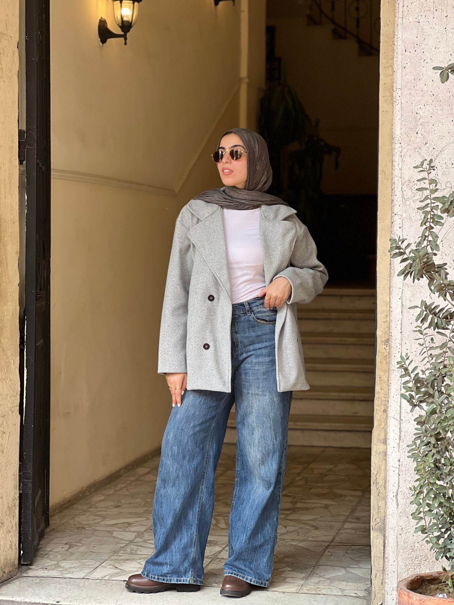 Cross wind jacket in gray