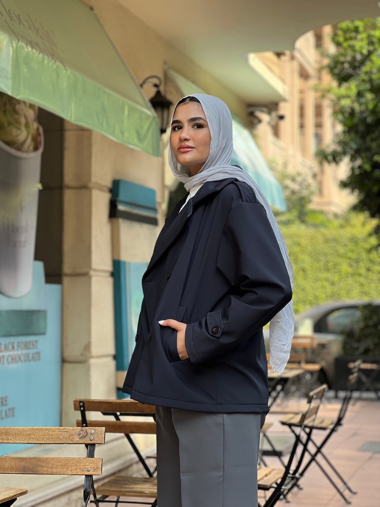 Midnight trench in navy