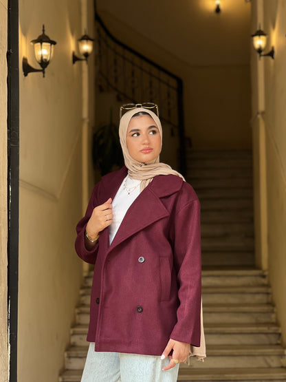 Cross wind jacket in burgundy