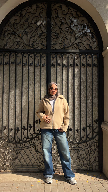 Town zipper jacket in beige